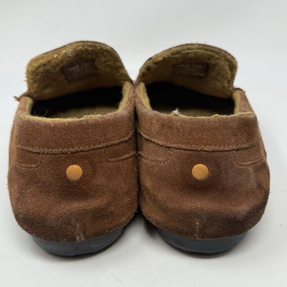 Samuel Hubbard Slippers Mens 12 Nutmeg Brown Suede Wool Fur Lined Slip On Shoes main image 8